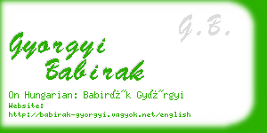 gyorgyi babirak business card